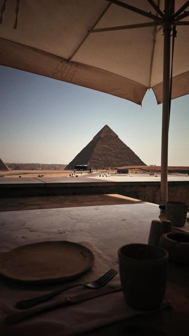 Dinner beside the Great Pyramid at Khufu's, Egypt