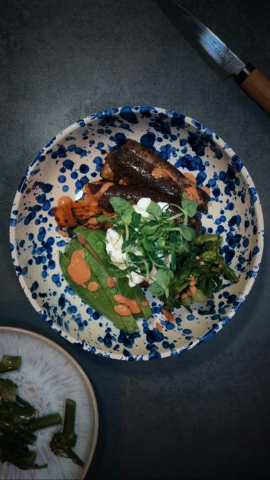 Sweet Potato Power Bowl with Beef and Cottage Cheese