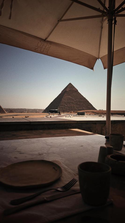 Dinner beside the Great Pyramid at Khufu's, Egypt