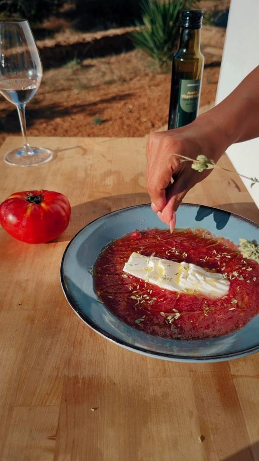 Cooking on a holiday terrace in southern Portugal