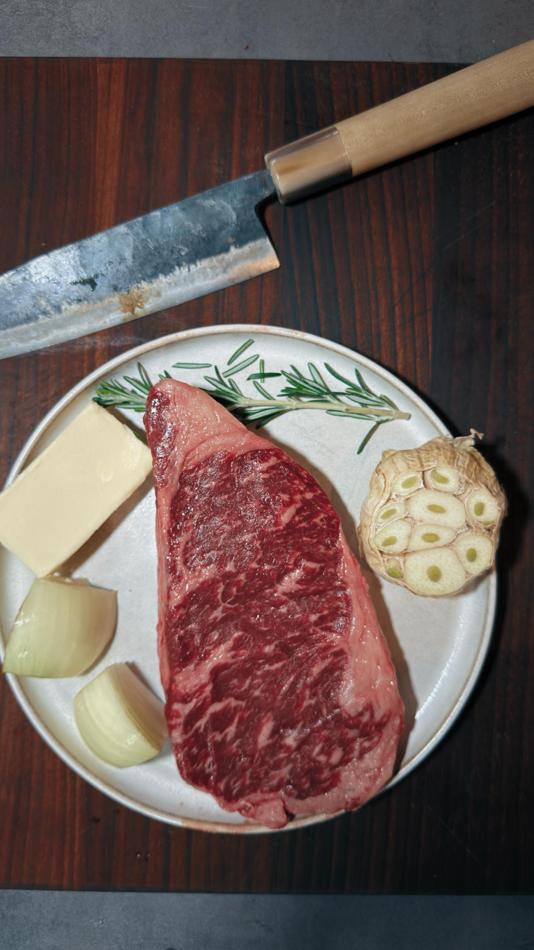 Perfect Wagyu Steak with Miso Butter and Rosemary Fries