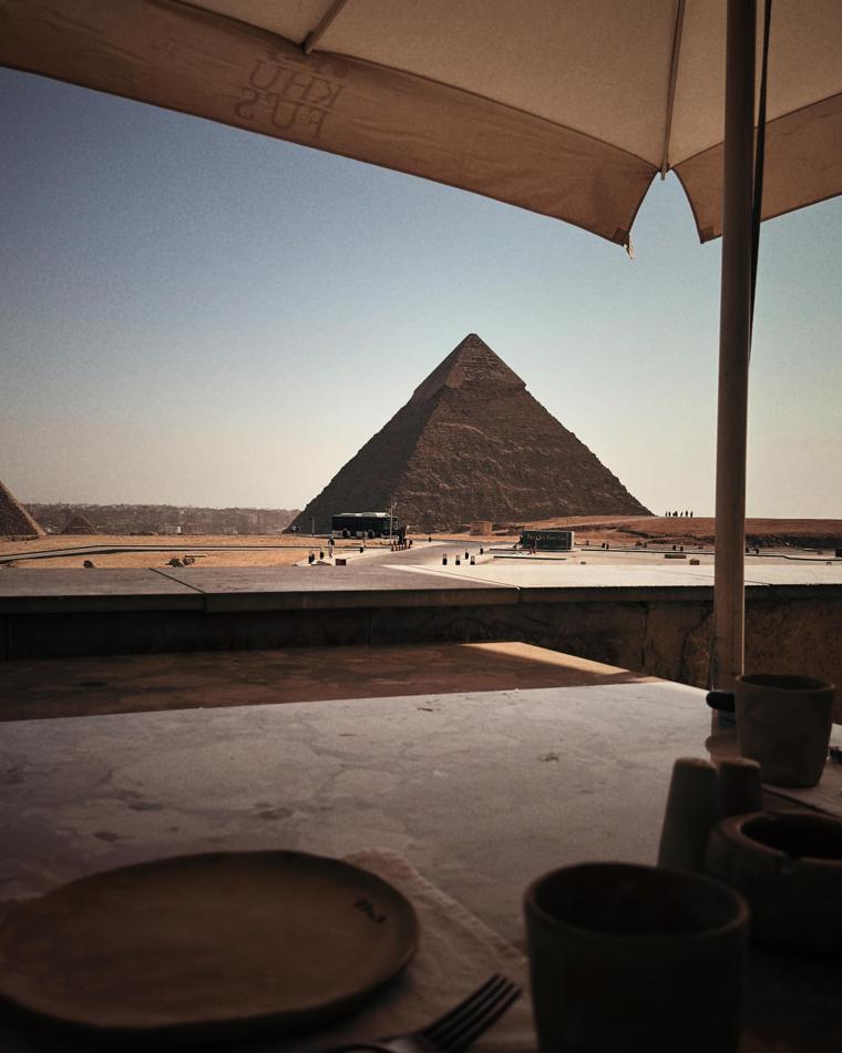 Dinner beside the Great Pyramid at Khufu's, Egypt
