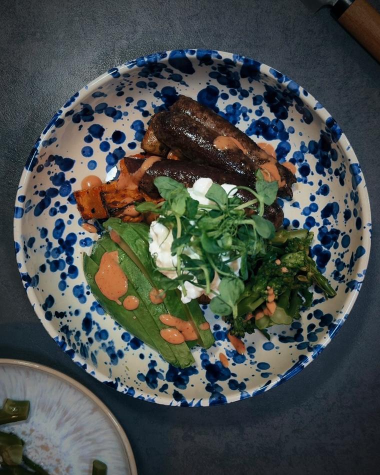 Sweet Potato Power Bowl with Beef and Cottage Cheese